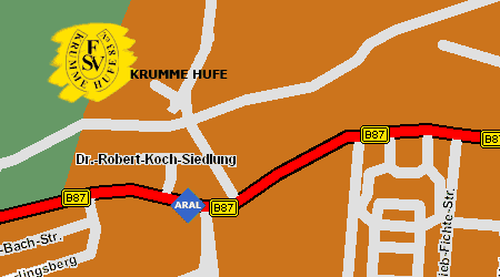 Anfahrt zum Sportplatz "Krumme Hufe"